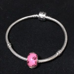 Pink Paw Print Bracelet
